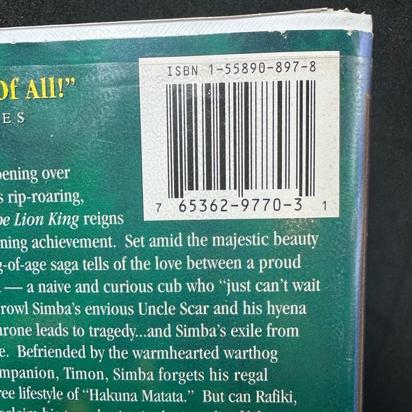 Walt Disney The Lion King 1994 Masterpiece Collection #2977 1st Time On VHS VTG - Picture 6 of 11